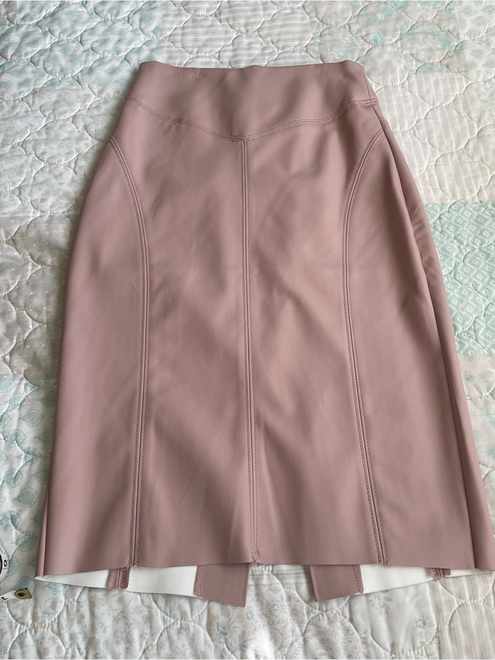 Express Dusty Mauve Faux Leather Panel Pencil Skirt